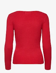 Malina - Tulip ribbed knitted top - strikkegensere - berry red - 1