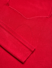 Malina - Tulip ribbed knitted top - džemperiai - berry red - 6