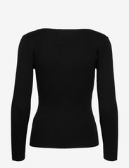 Malina - Tulip ribbed knitted top - pullover - black - 1