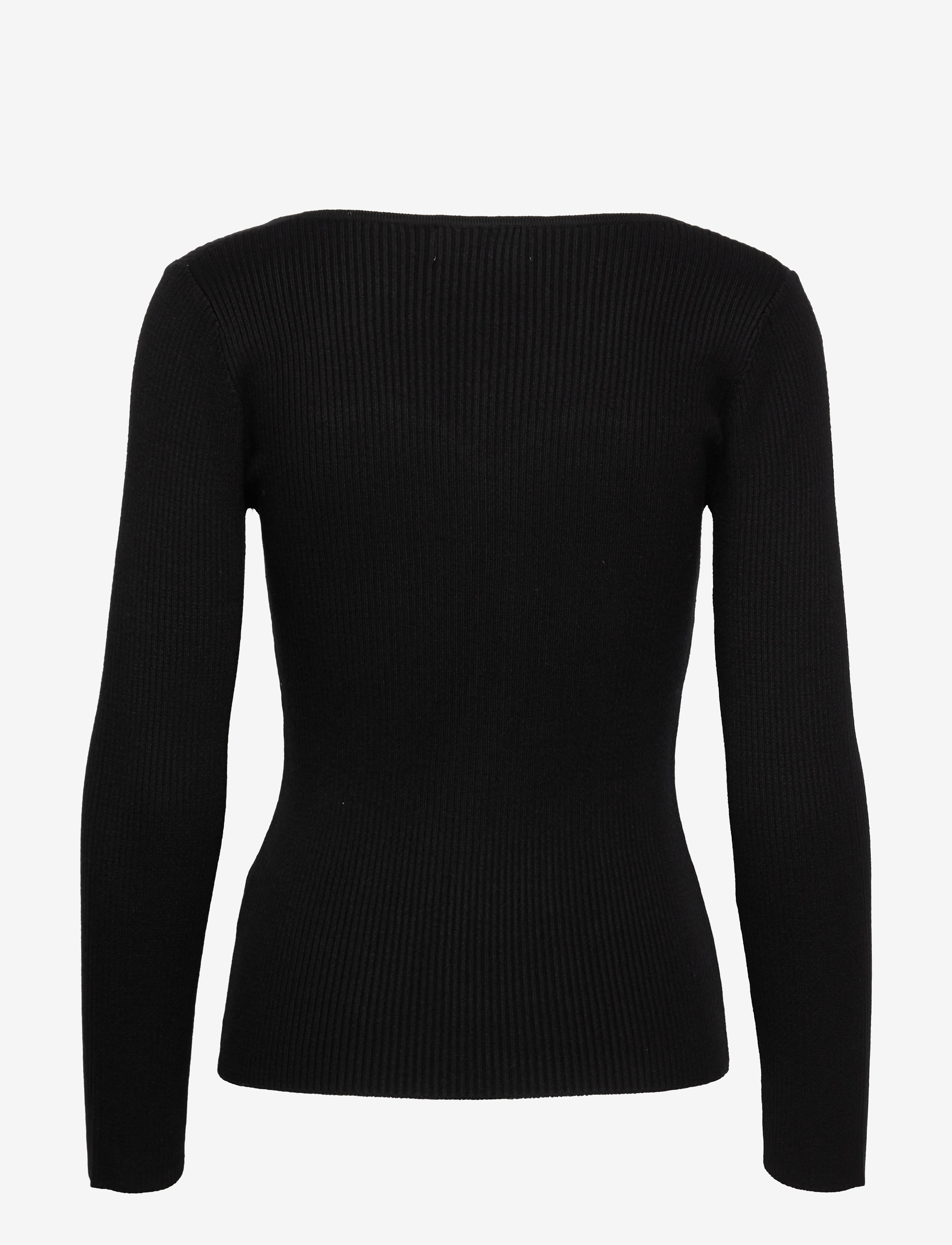 Malina - Tulip ribbed knitted top - pullover - black - 2