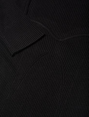 Malina - Tulip ribbed knitted top - džemperiai - black - 6