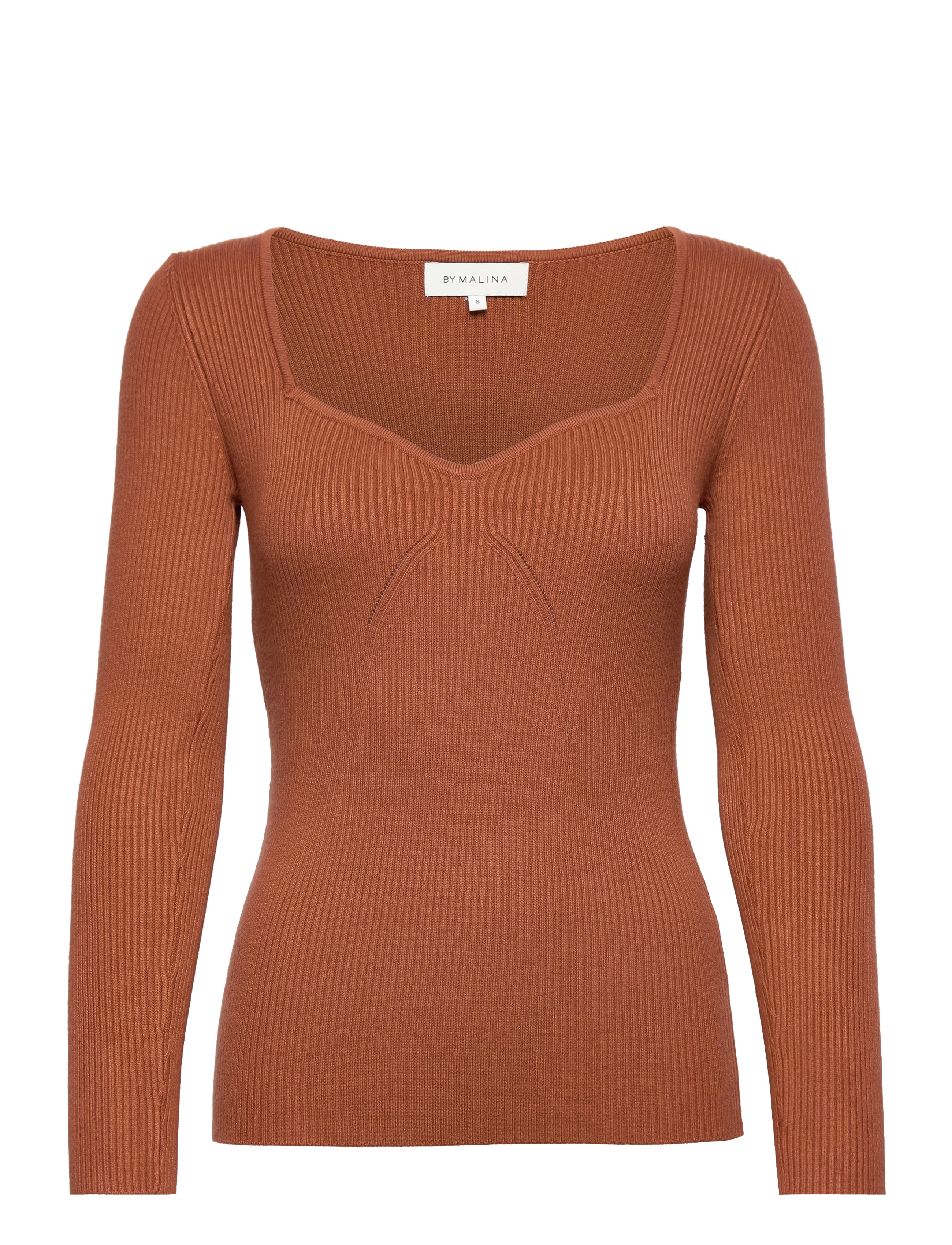 MALINA Tulip Ribbed Strick Oberteil Braun - XL - Damen