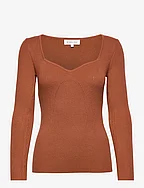 Tulip ribbed knitted top - MOCHA
