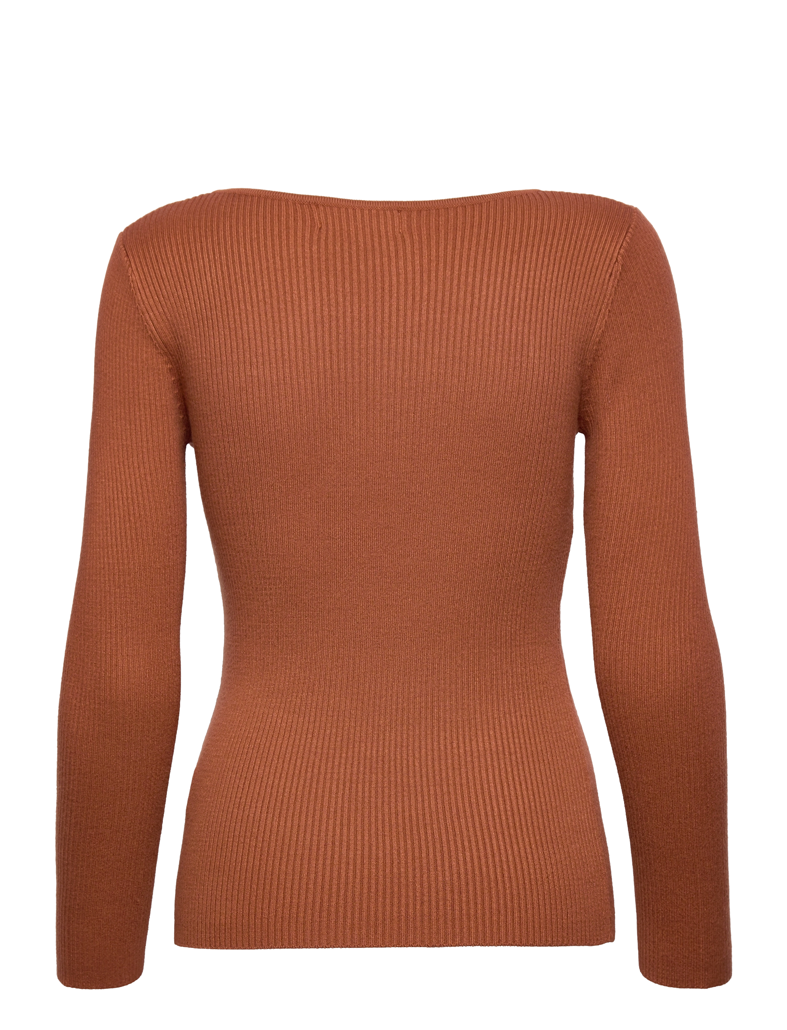Malina - Tulip ribbed knitted top - trøjer - mocha - 2