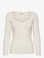 Tulip ribbed knitted top - WHITE