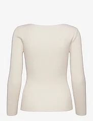 Malina - Tulip ribbed knitted top - tröjor - white - 1