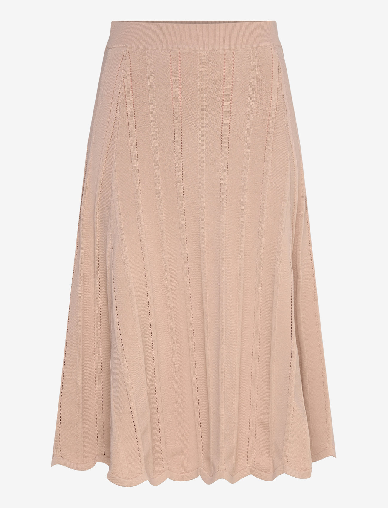 Malina - Anissa ribbed knit midi skirt - knitted skirts - warm sand - 1