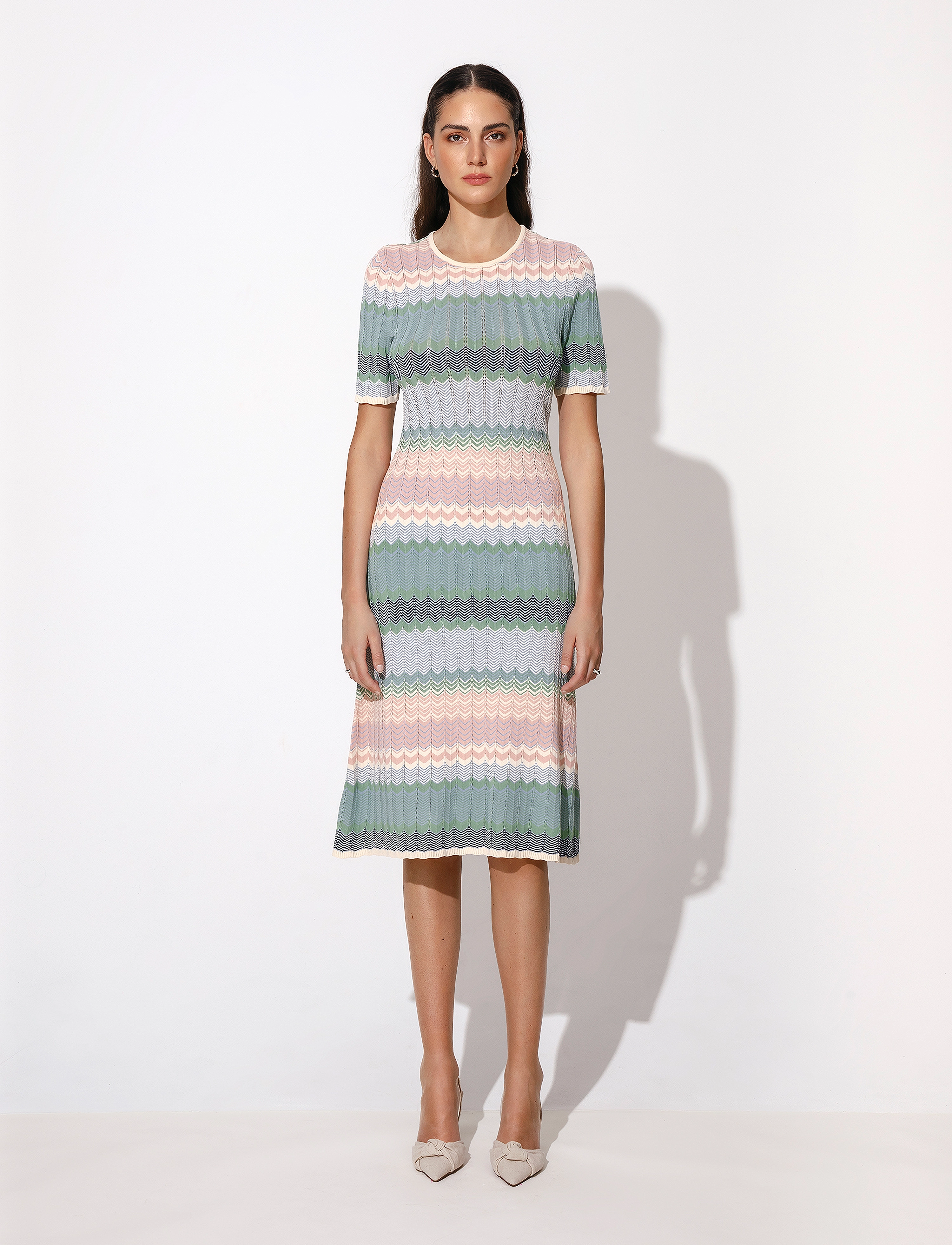 By Malina - Etienne knitted midi dress - multi - 2