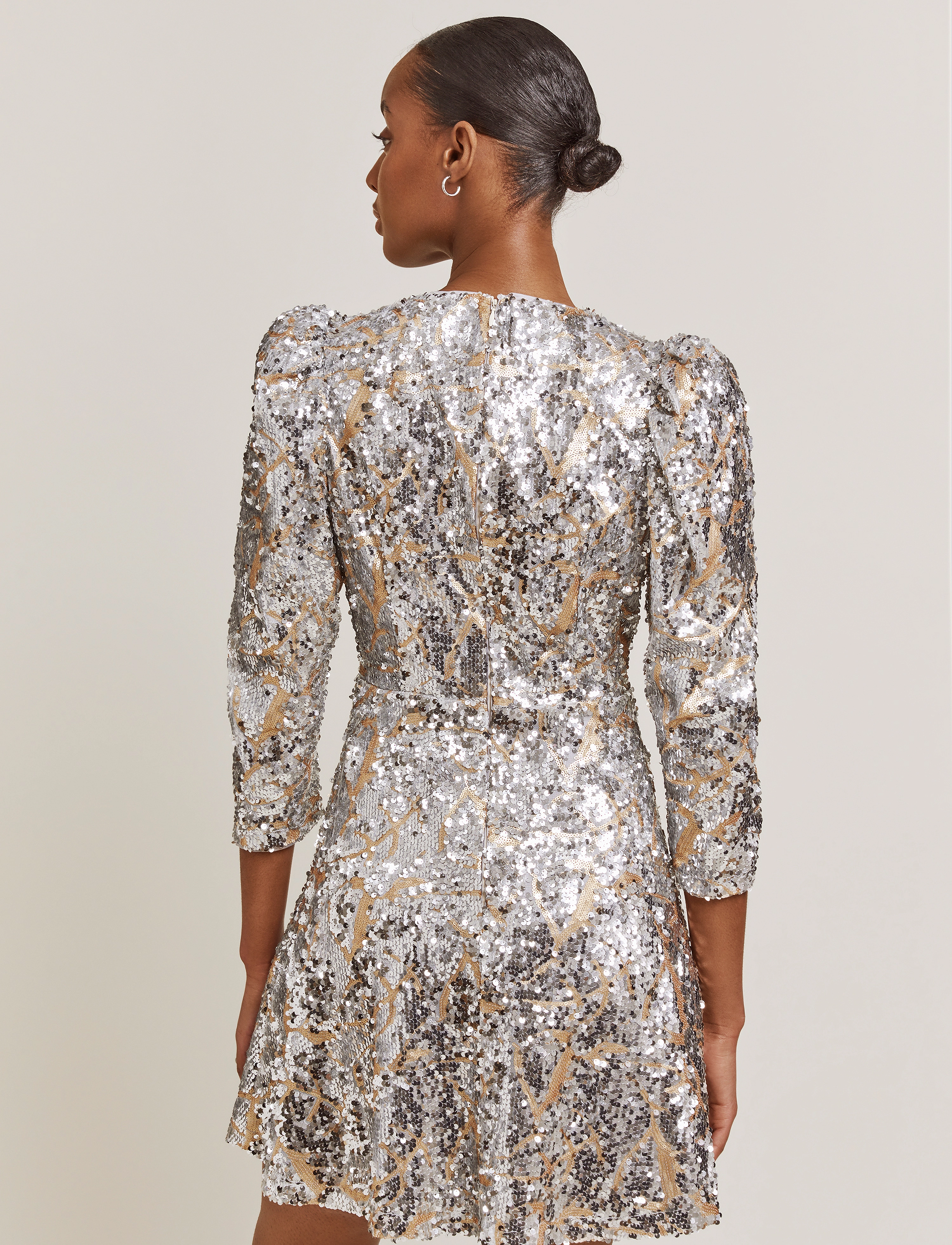 Malina - Hollis sequin mini dress - stone grey sequin - 3
