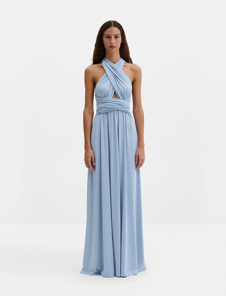 Malina - Lola Wrap Dress - abendkleider - dusty blue - 0