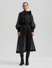 Malina - Hayden pleated wide organza midi skirt - midi kjolar - black organza - 2