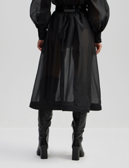 Malina - Hayden pleated wide organza midi skirt - midi kjolar - black organza - 3