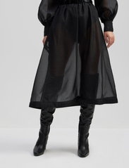 Malina - Hayden pleated wide organza midi skirt - midi kjolar - black organza - 4