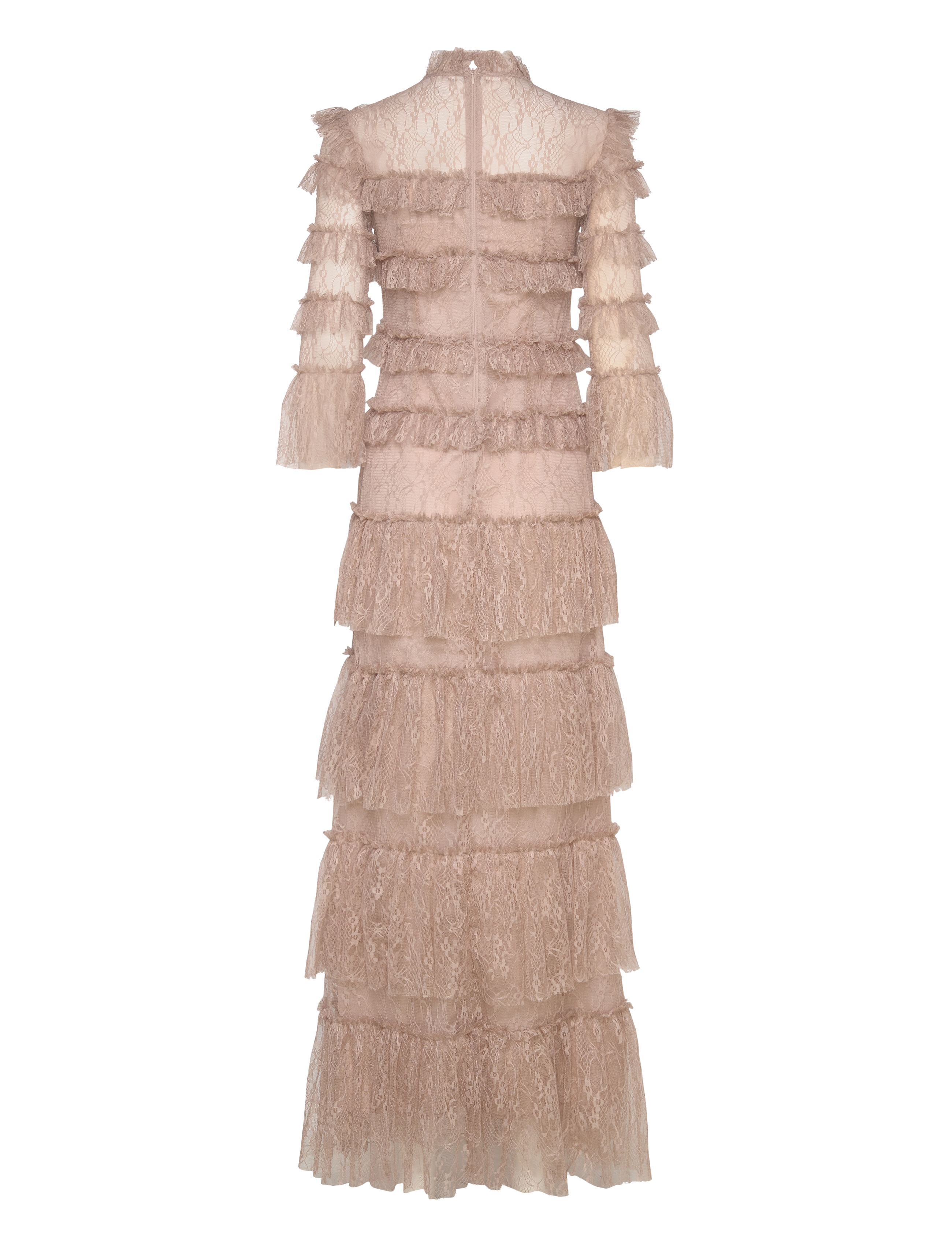 Malina - Carmine Long Sleeve Lace Maxi Dress - greige - 2