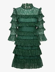 Malina - Carmine frill mini lace dress - festtøj til outletpriser - dark green - 0