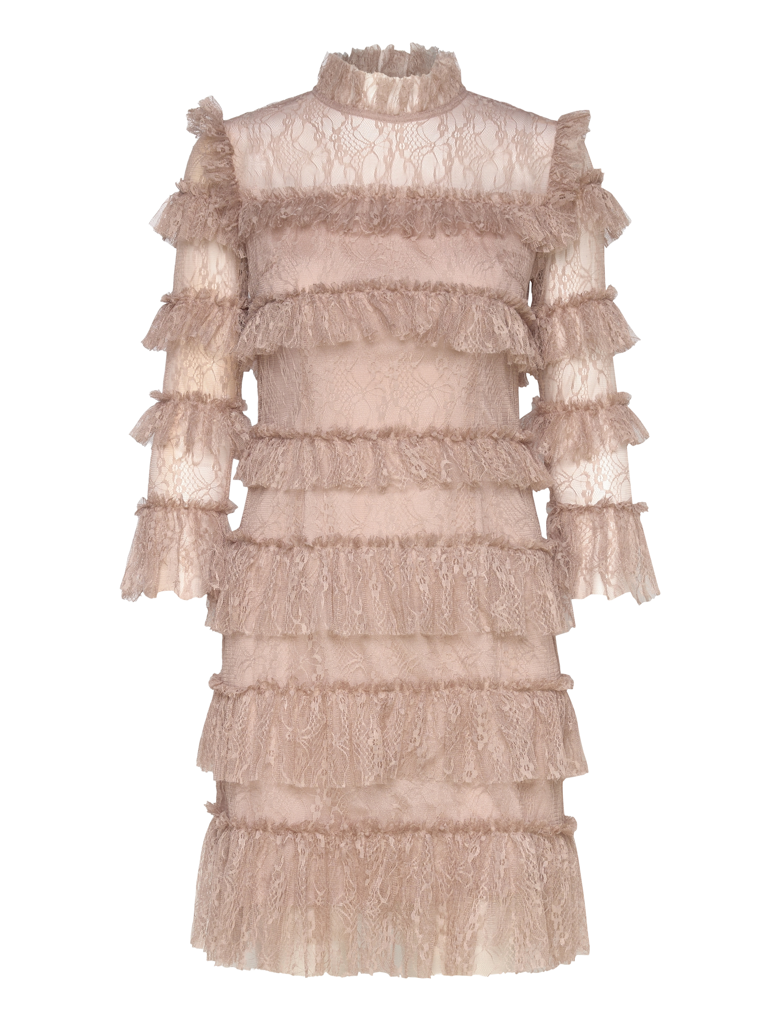Carmine Frill Lace Mini Dress