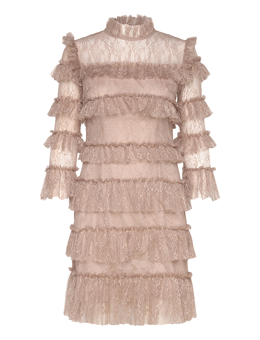 Malina - Carmine frill lace mini dress - special occasions - greige - 1