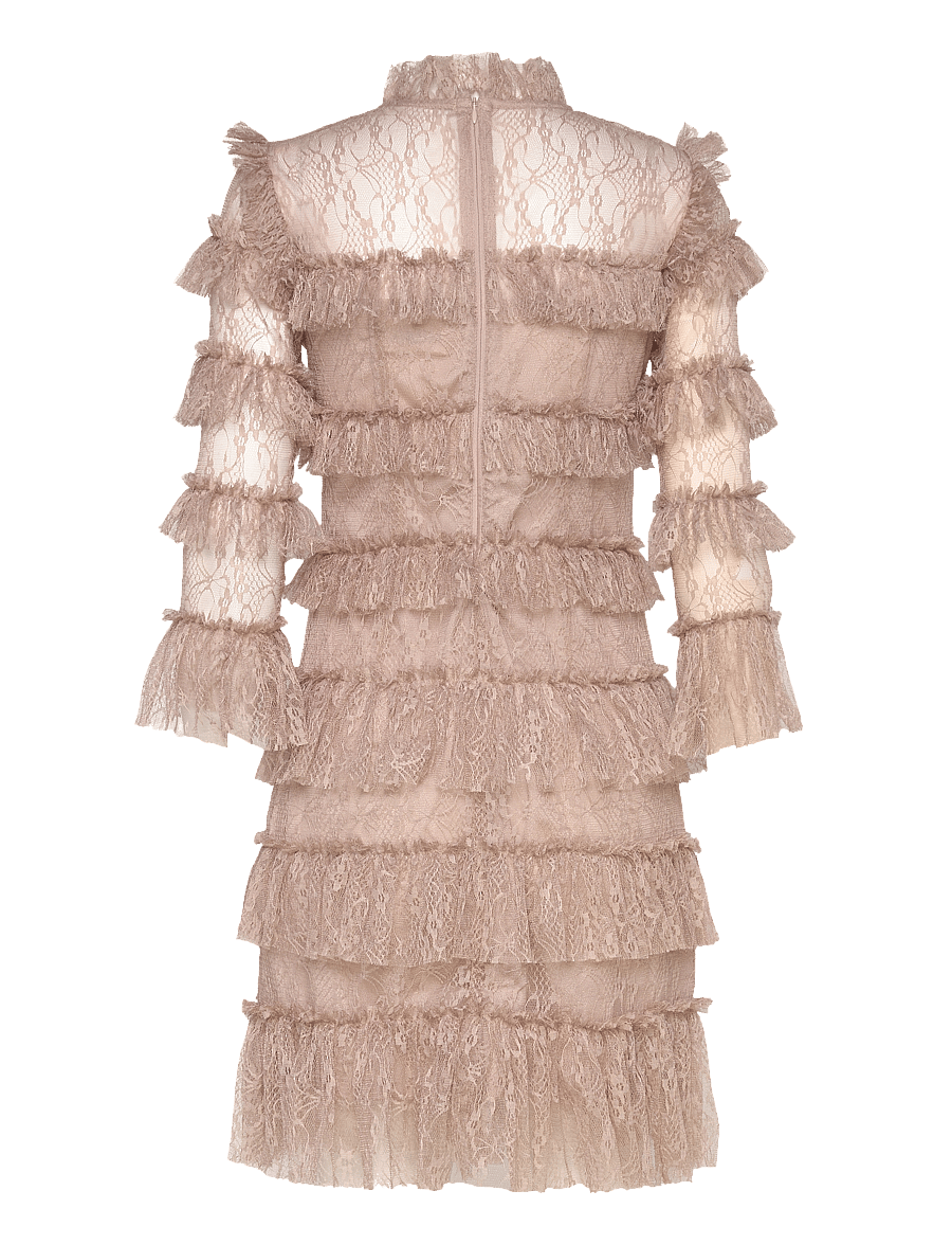 Malina - Carmine frill lace mini dress - special occasions - greige - 2