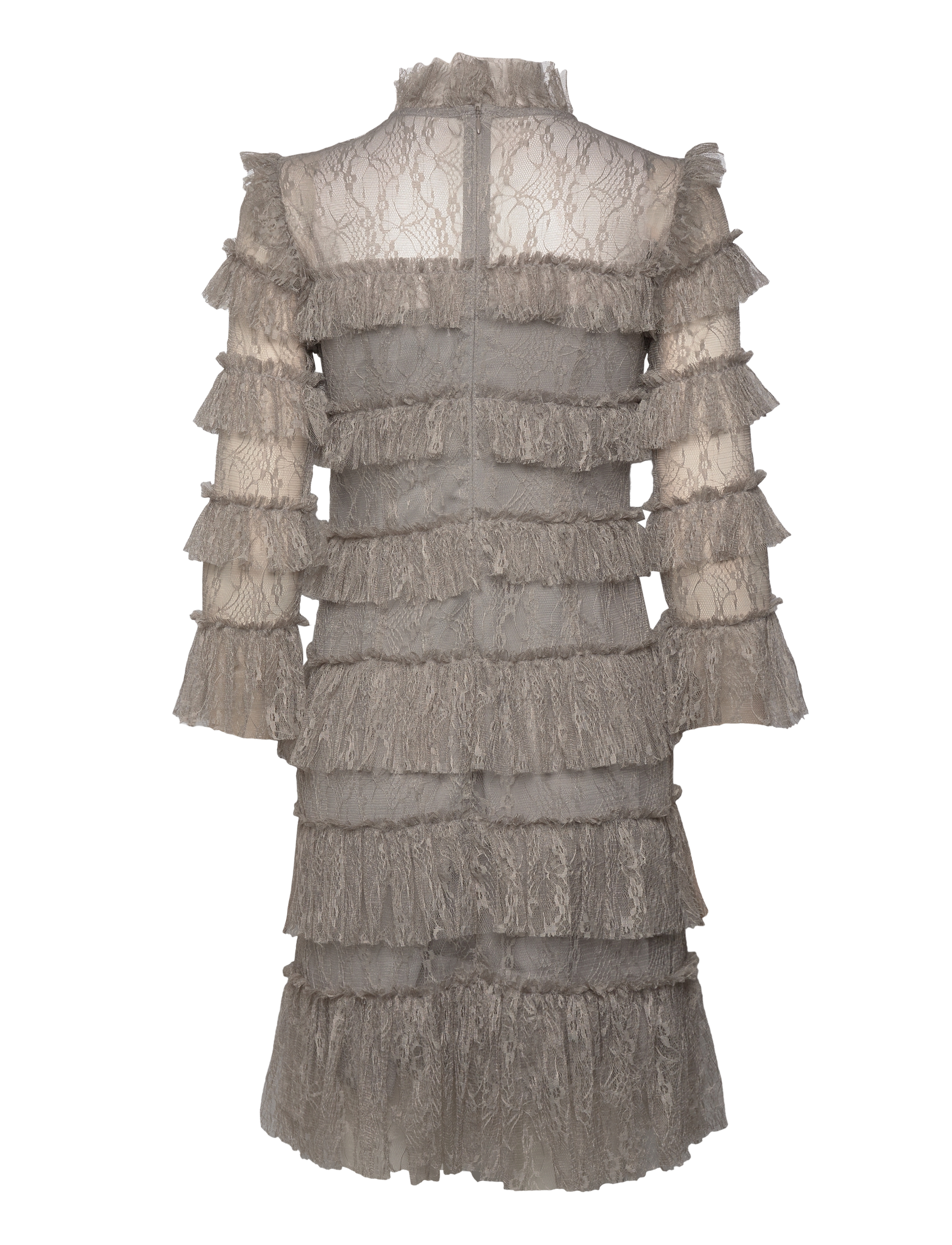 Malina - Carmine Frill Lace Mini dress - spitzenkleider - steel grey - 2