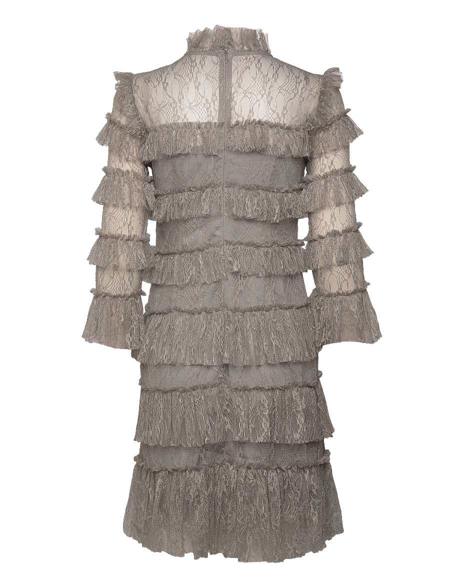 Malina - Carmine Frill Lace Mini dress - spitzenkleider - steel grey - 2
