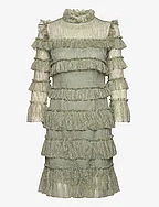 Carmine frill mini lace dress - SAGE