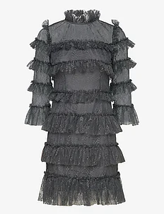 Carmine frill mini lace dress, By Malina