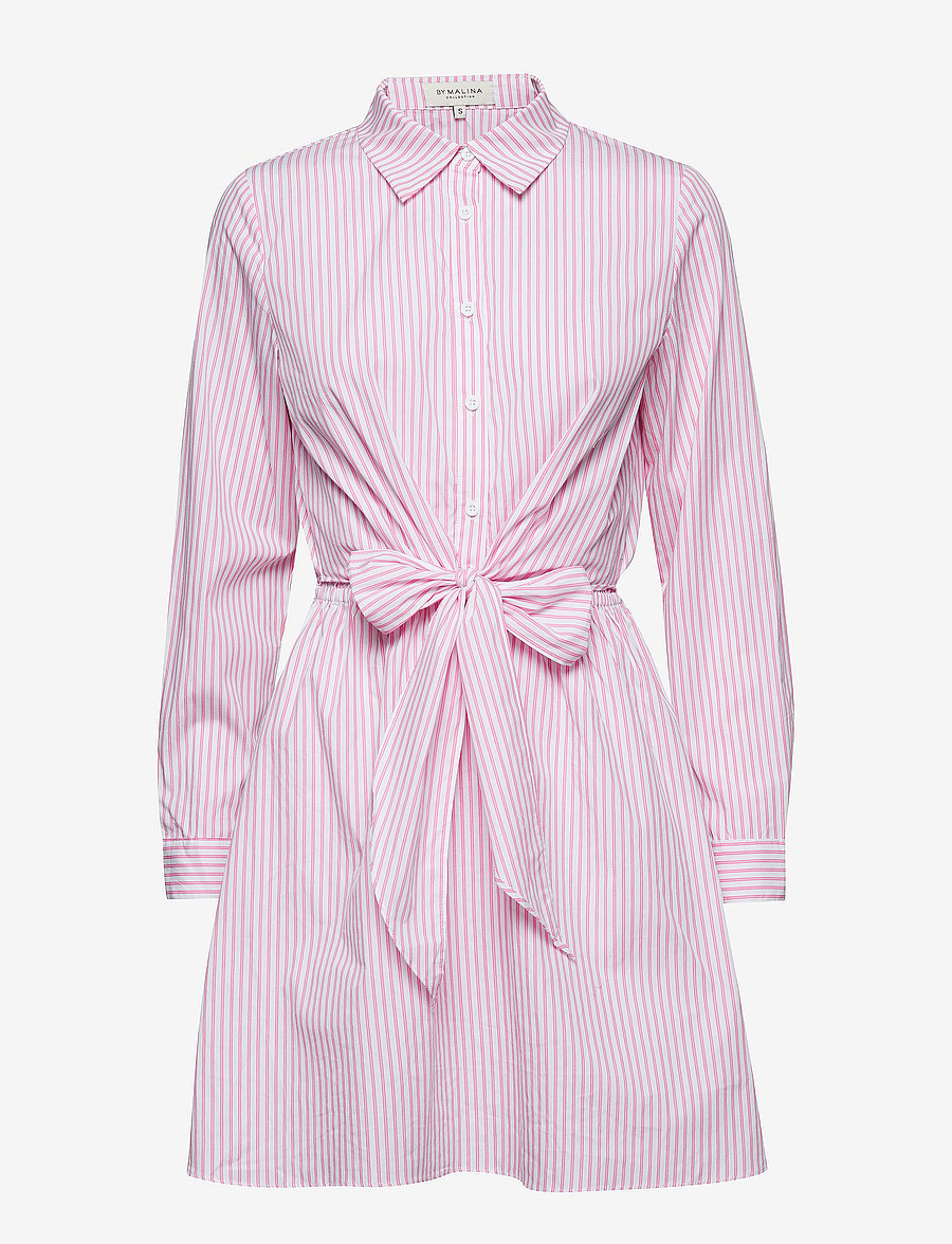 By Malina - Nella shirt dress - pink/white stripe - 1