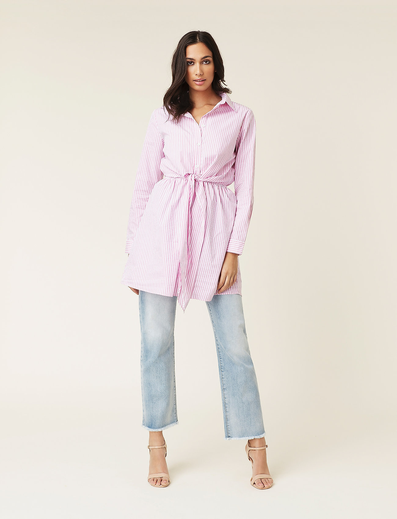 By Malina - Nella shirt dress - pink/white stripe - 3