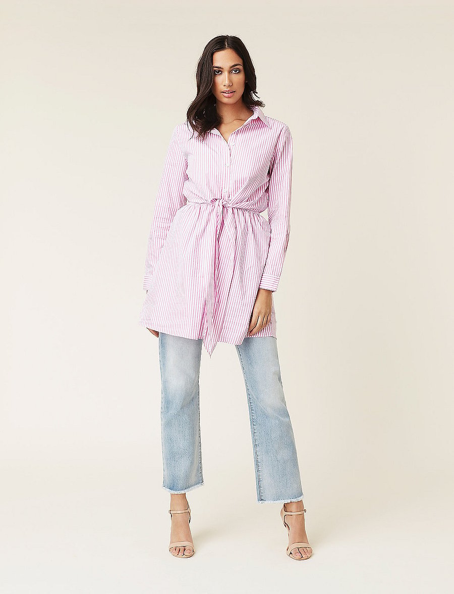 By Malina - Nella shirt dress - pink/white stripe - 3