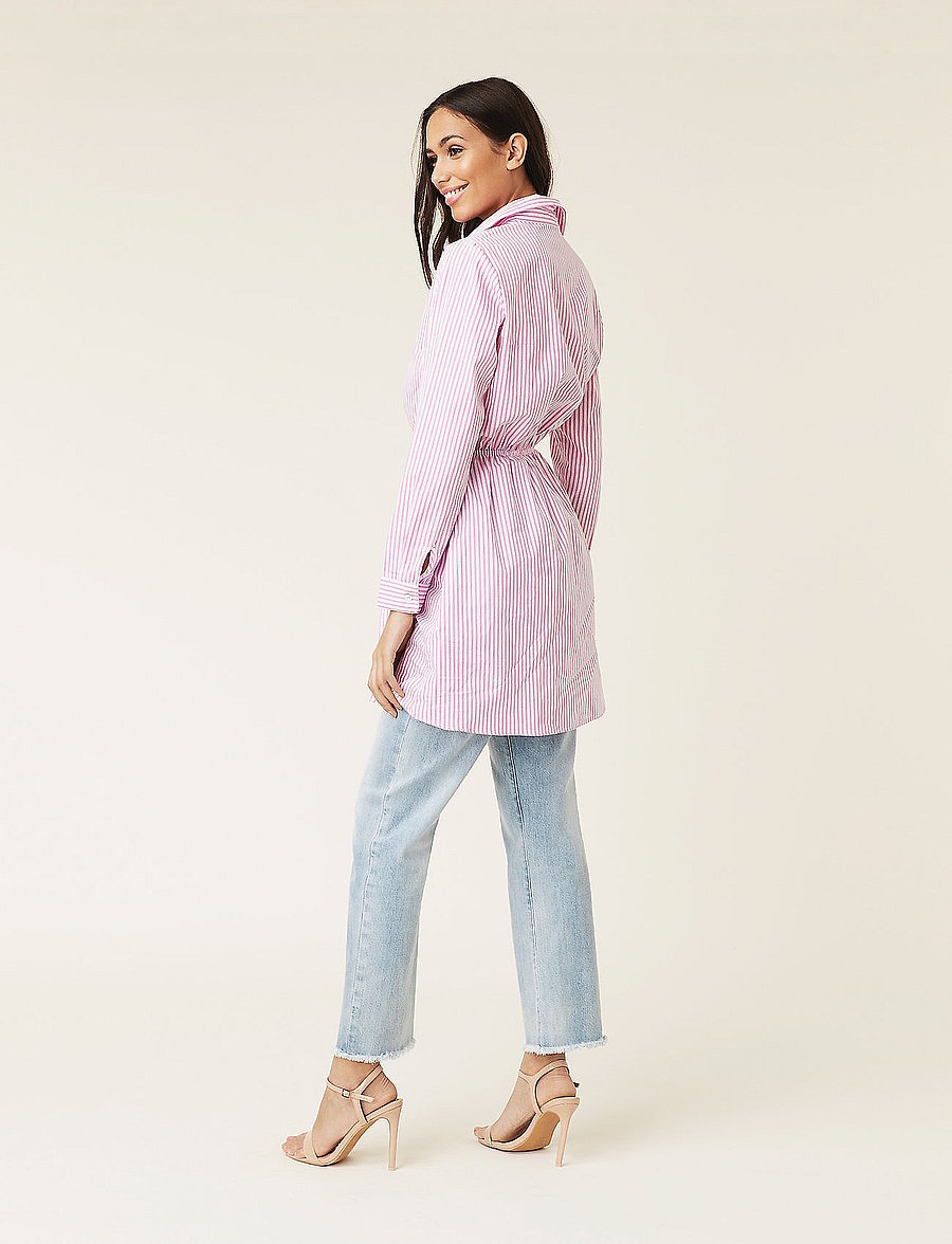 By Malina - Nella shirt dress - pink/white stripe - 4