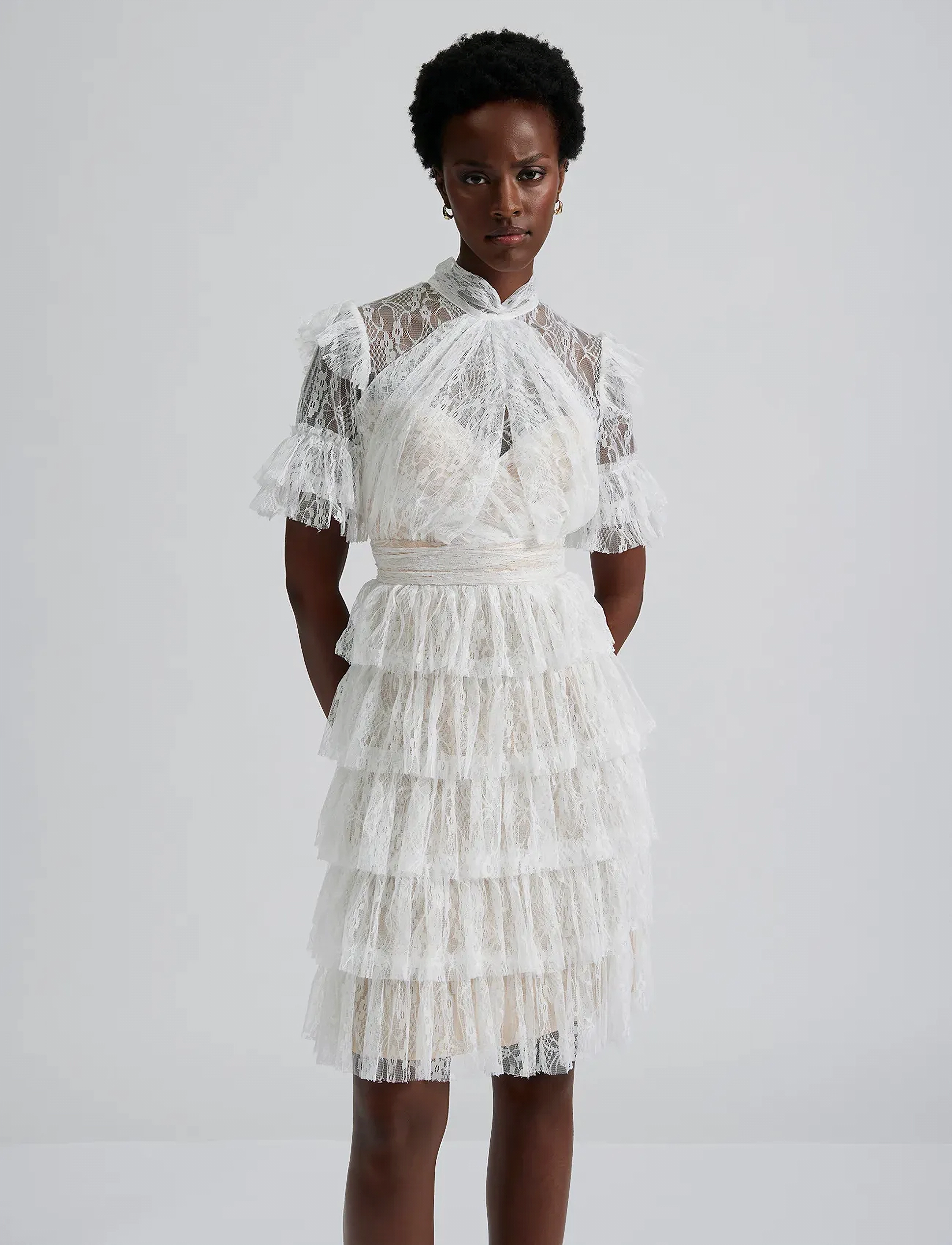 Malina - Liona dress - midi-kleider - white - 3