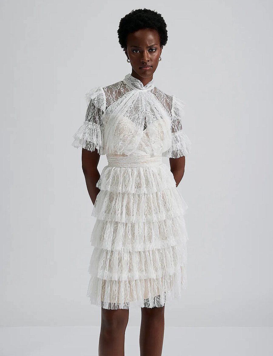Malina - Liona dress - midi-kleider - white - 3