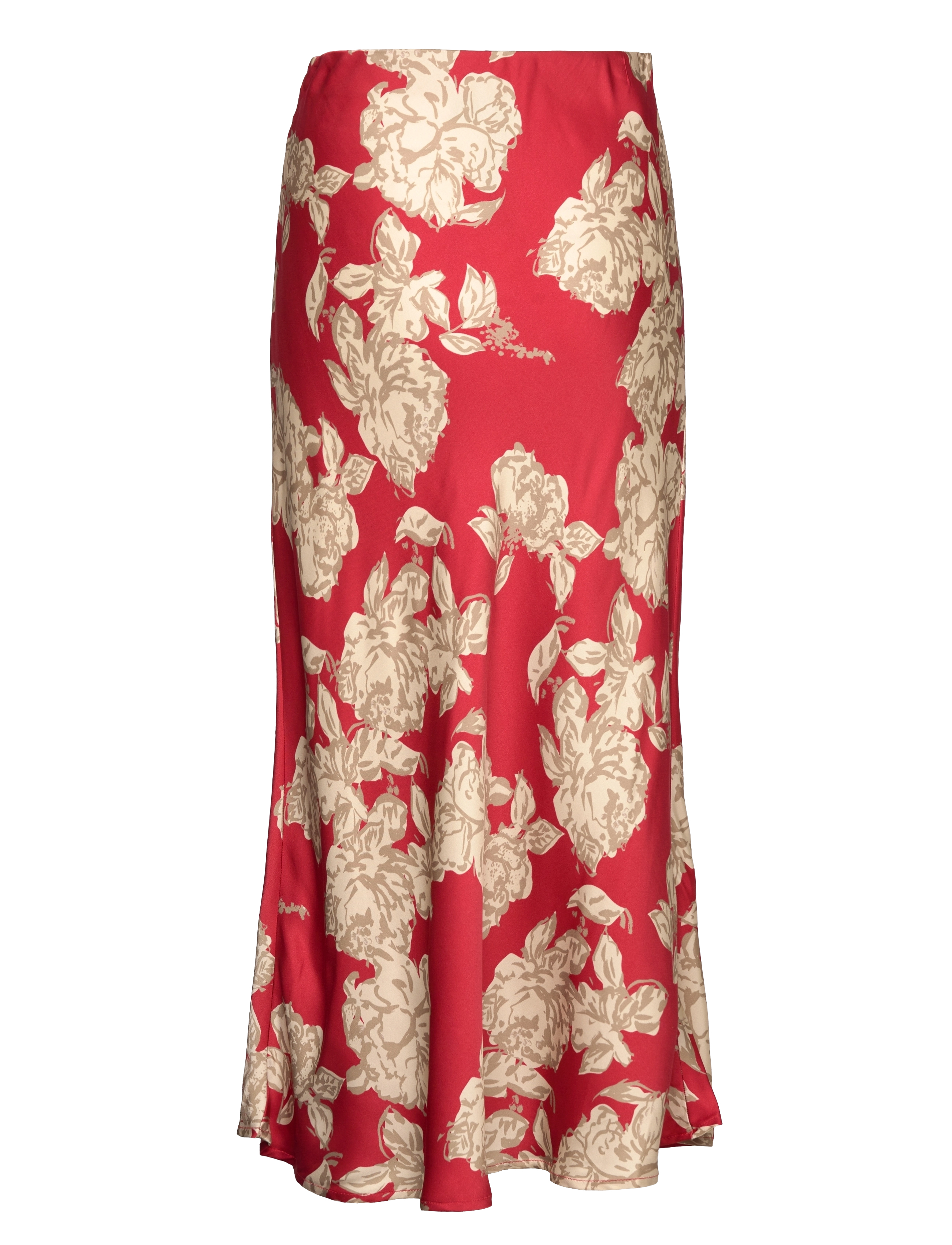 Malina - Aline slip midi skirt - winter floral berry red - 1