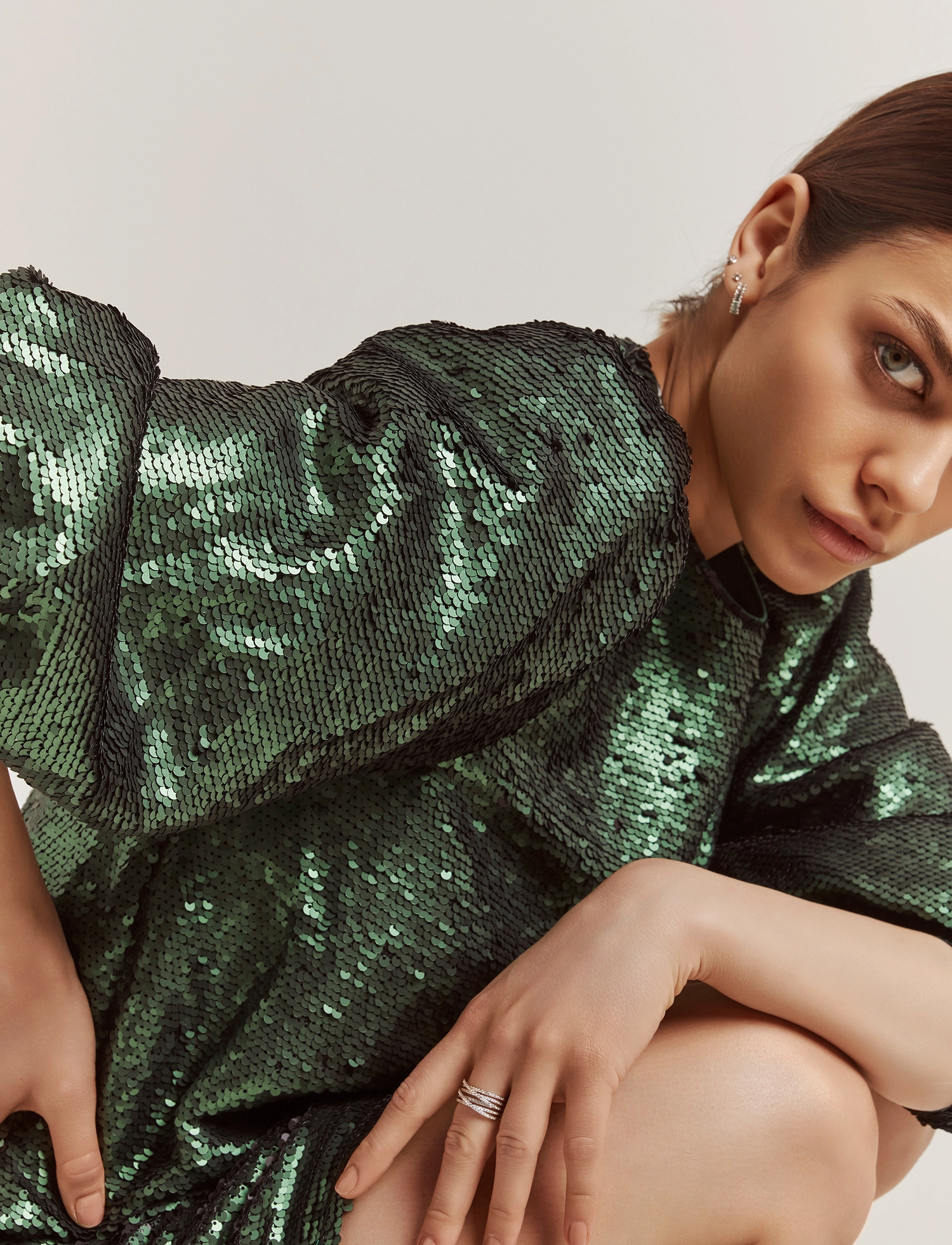 Malina - Rubina dress - pailletkjoler - verde - 5