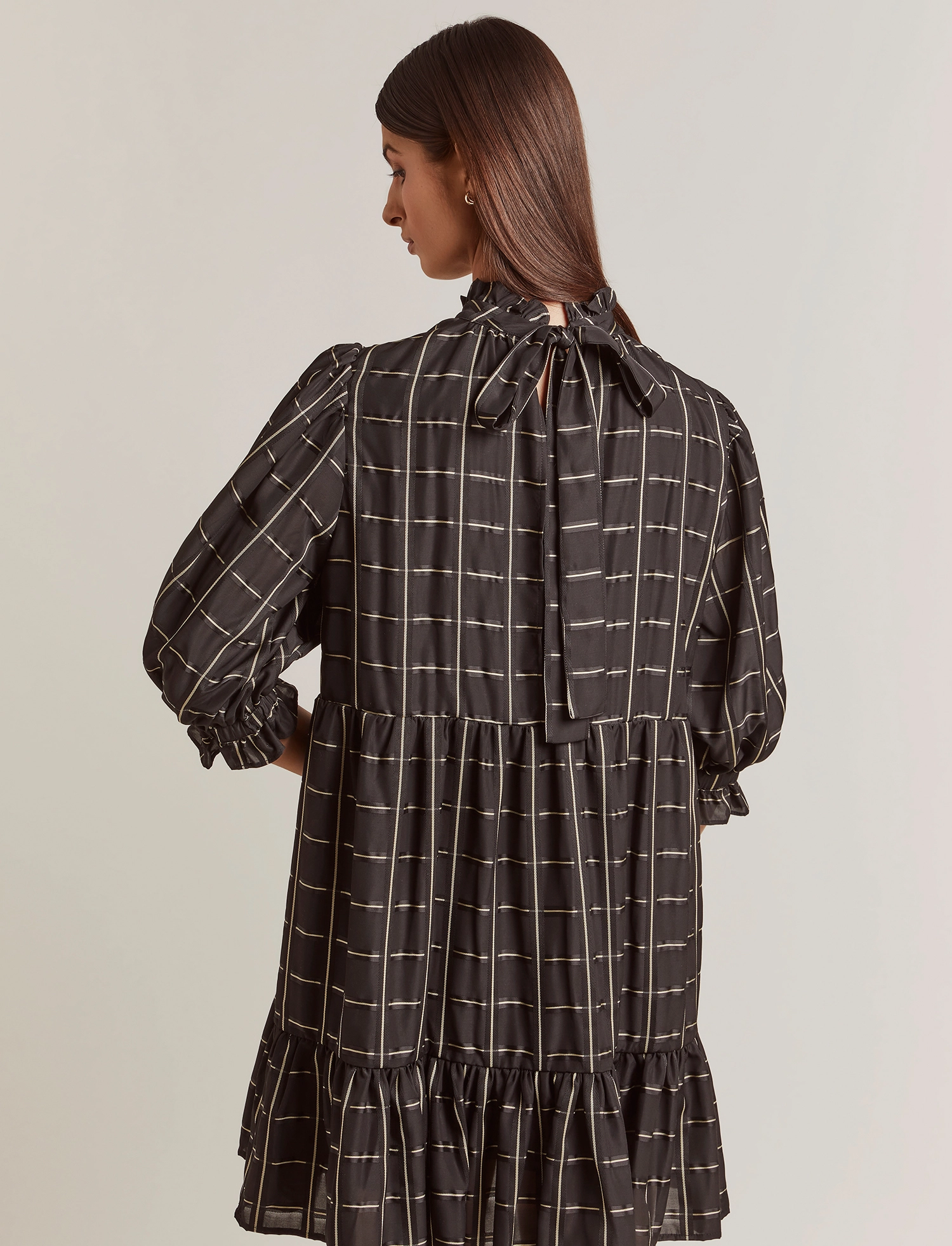 Malina - Arya dress - black check - 3
