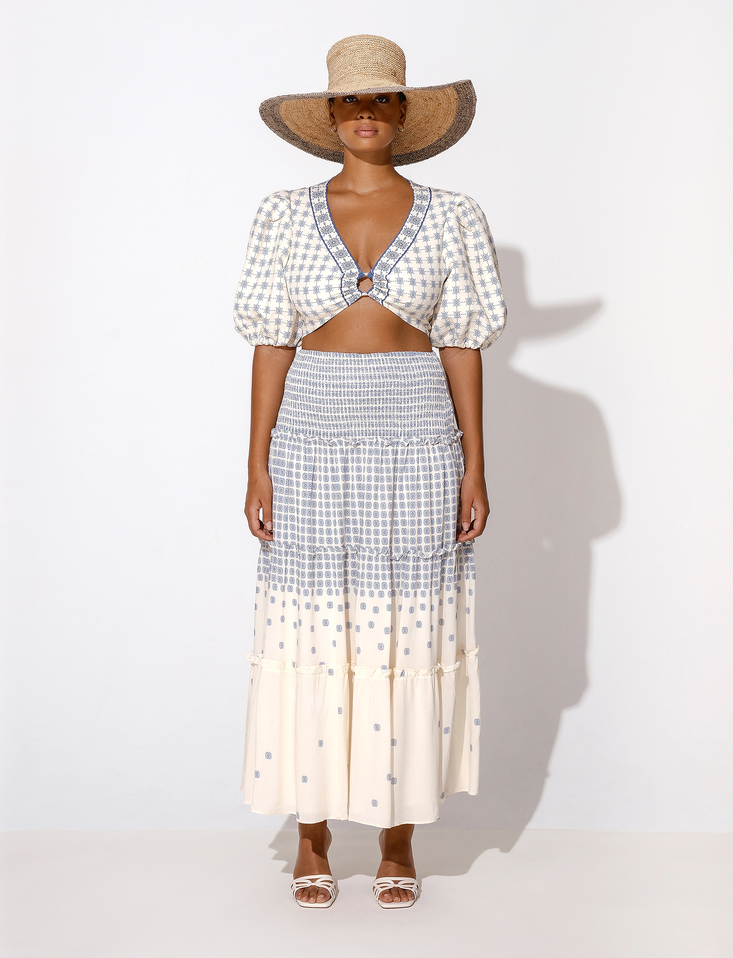Malina - Raven skirt - french ditsy blue - 2