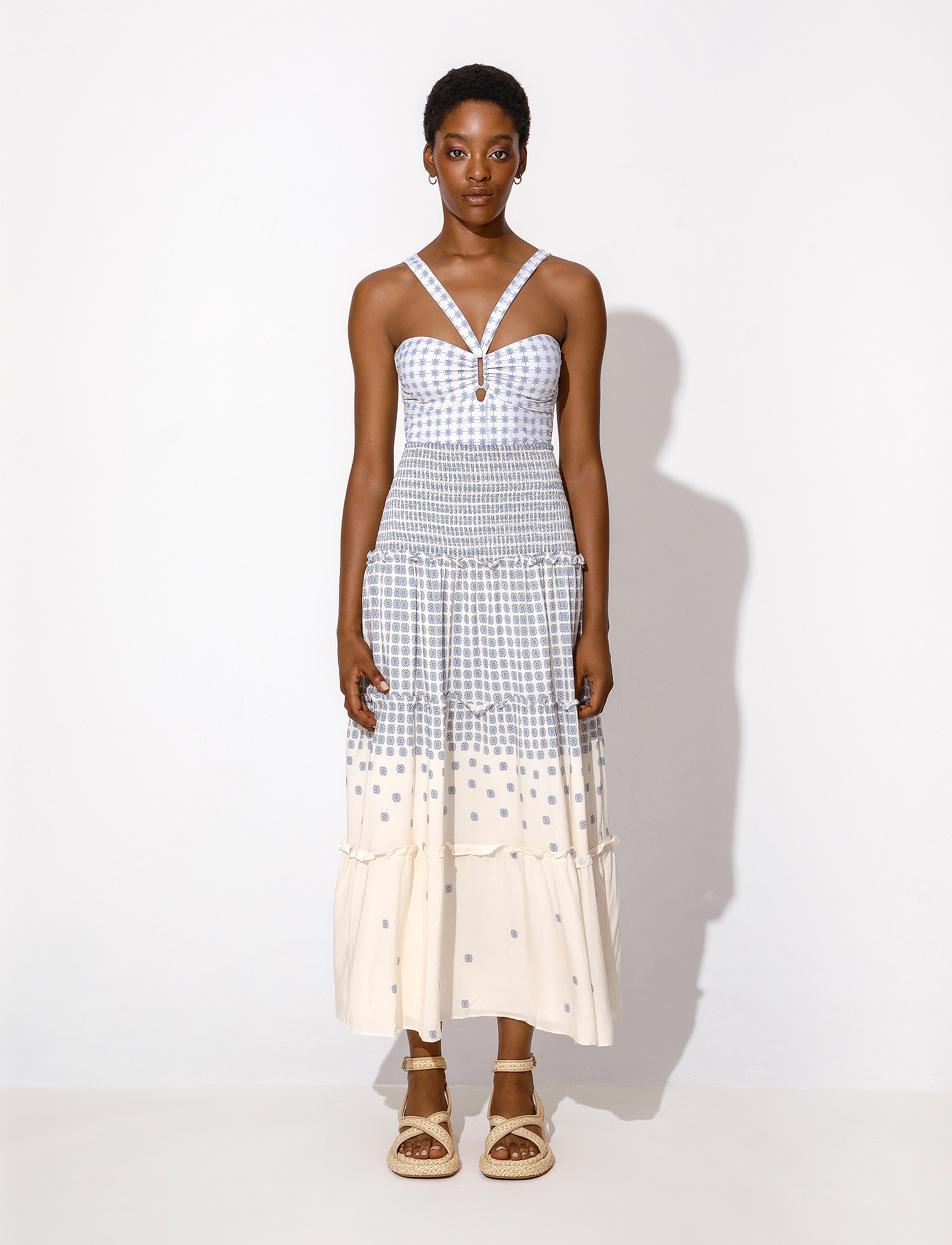Malina - Raven skirt - french ditsy blue - 3