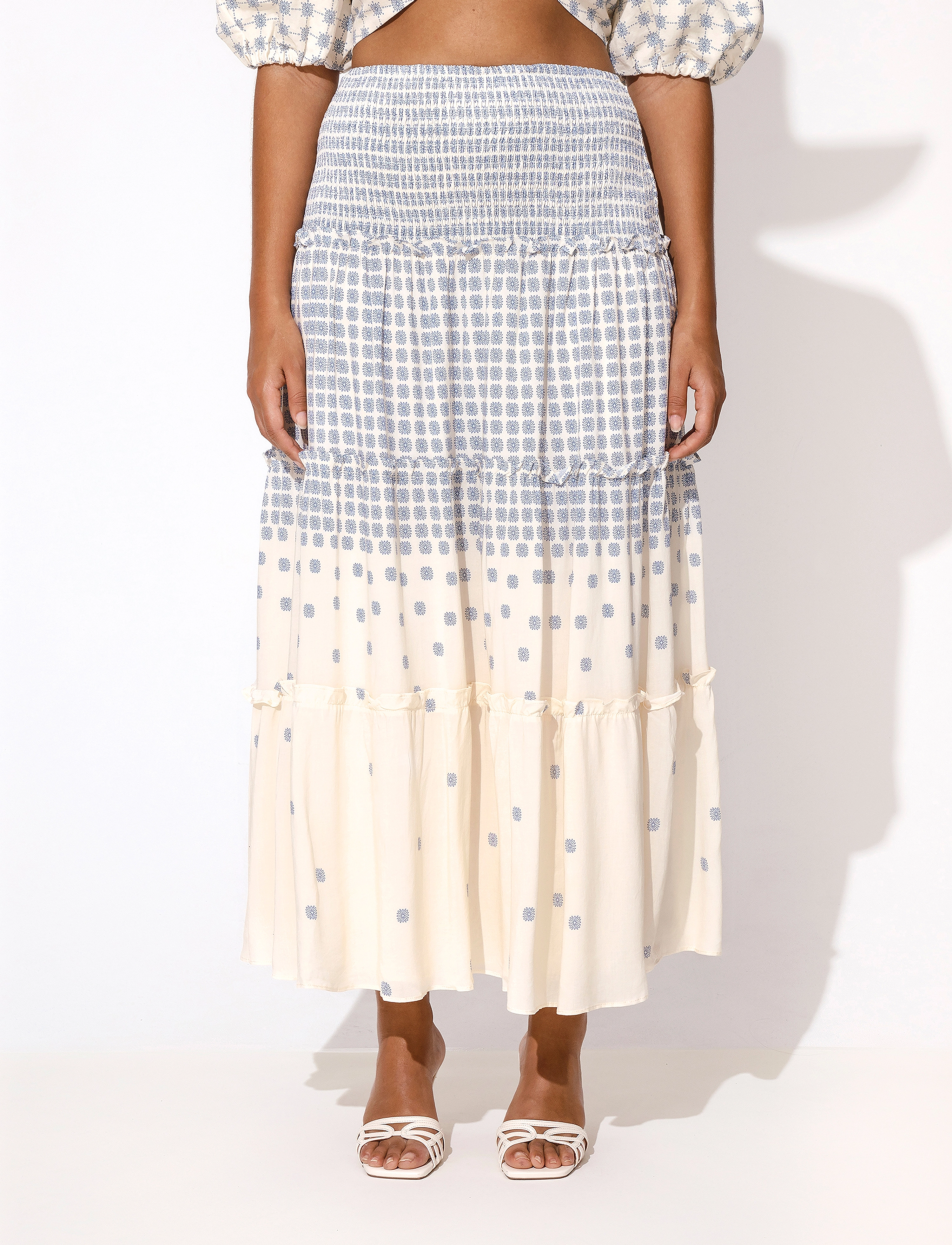 Malina - Raven skirt - french ditsy blue - 4