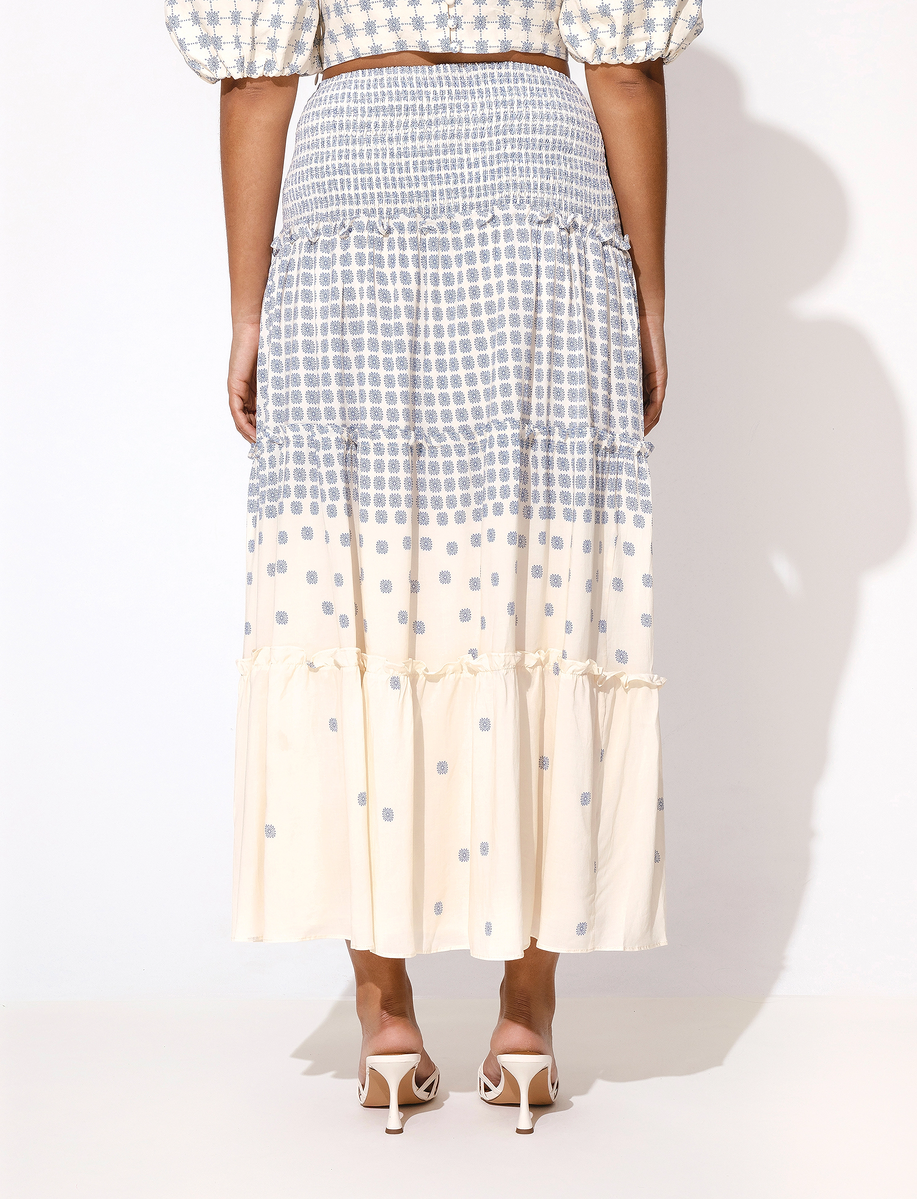 Malina - Raven skirt - french ditsy blue - 5