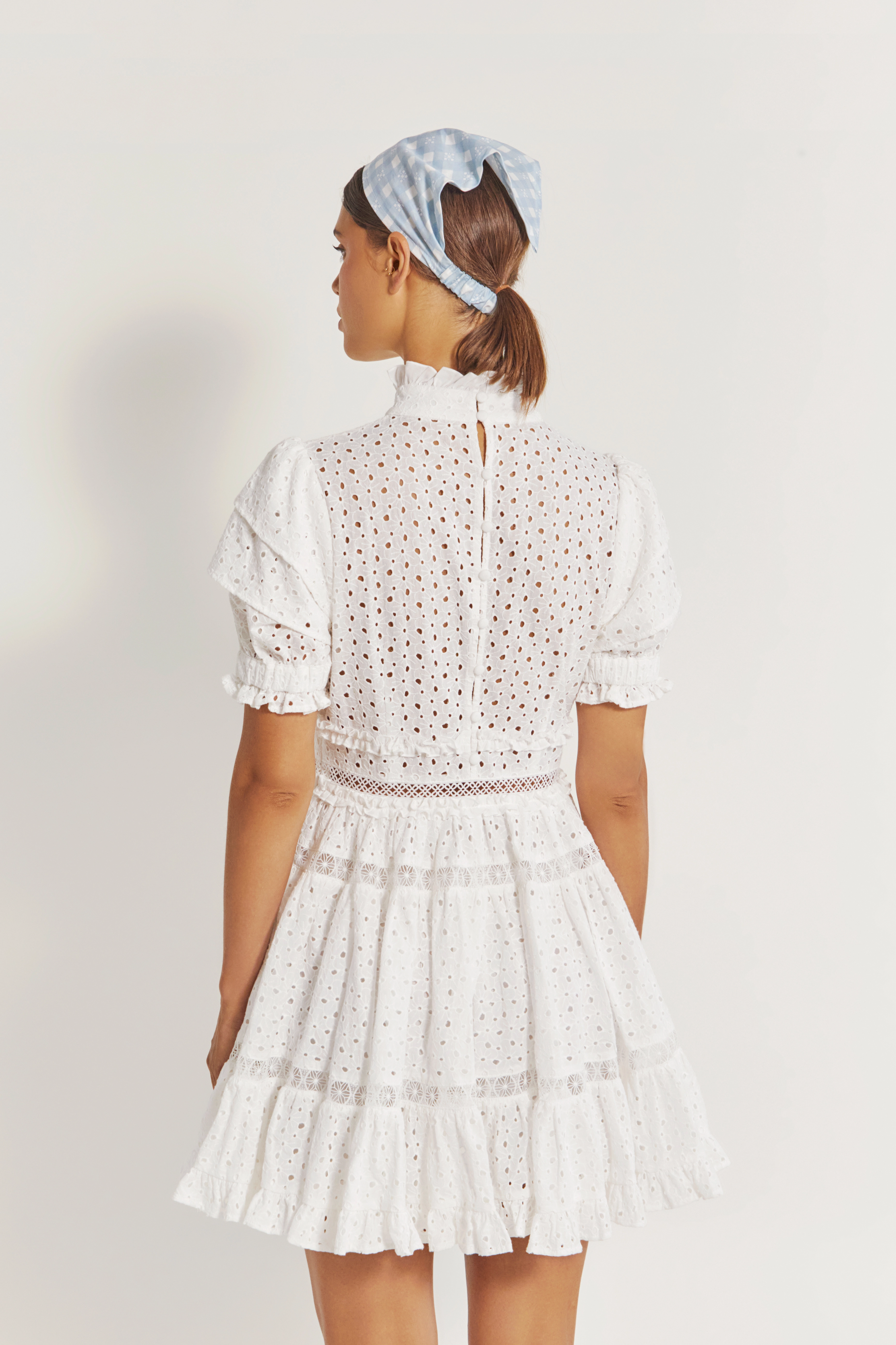 iro lace dress Belinae lace-trimmed crepe mini dress - off-white