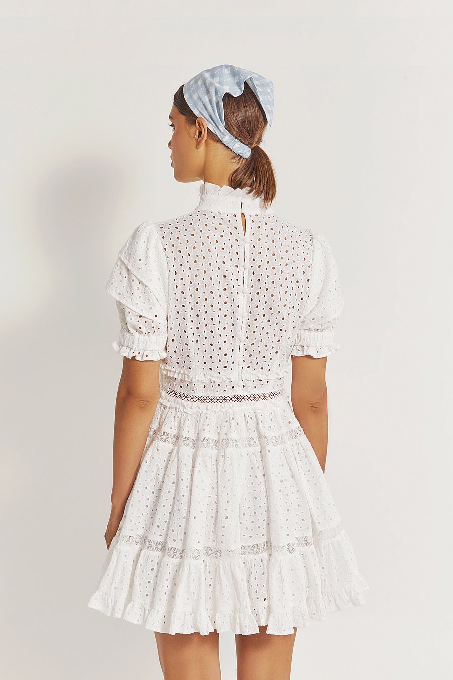 iro lace dress Belinae lace-trimmed crepe mini dress - off-white