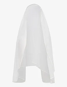 Pearl trimmed fingertip wedding veil, By Malina
