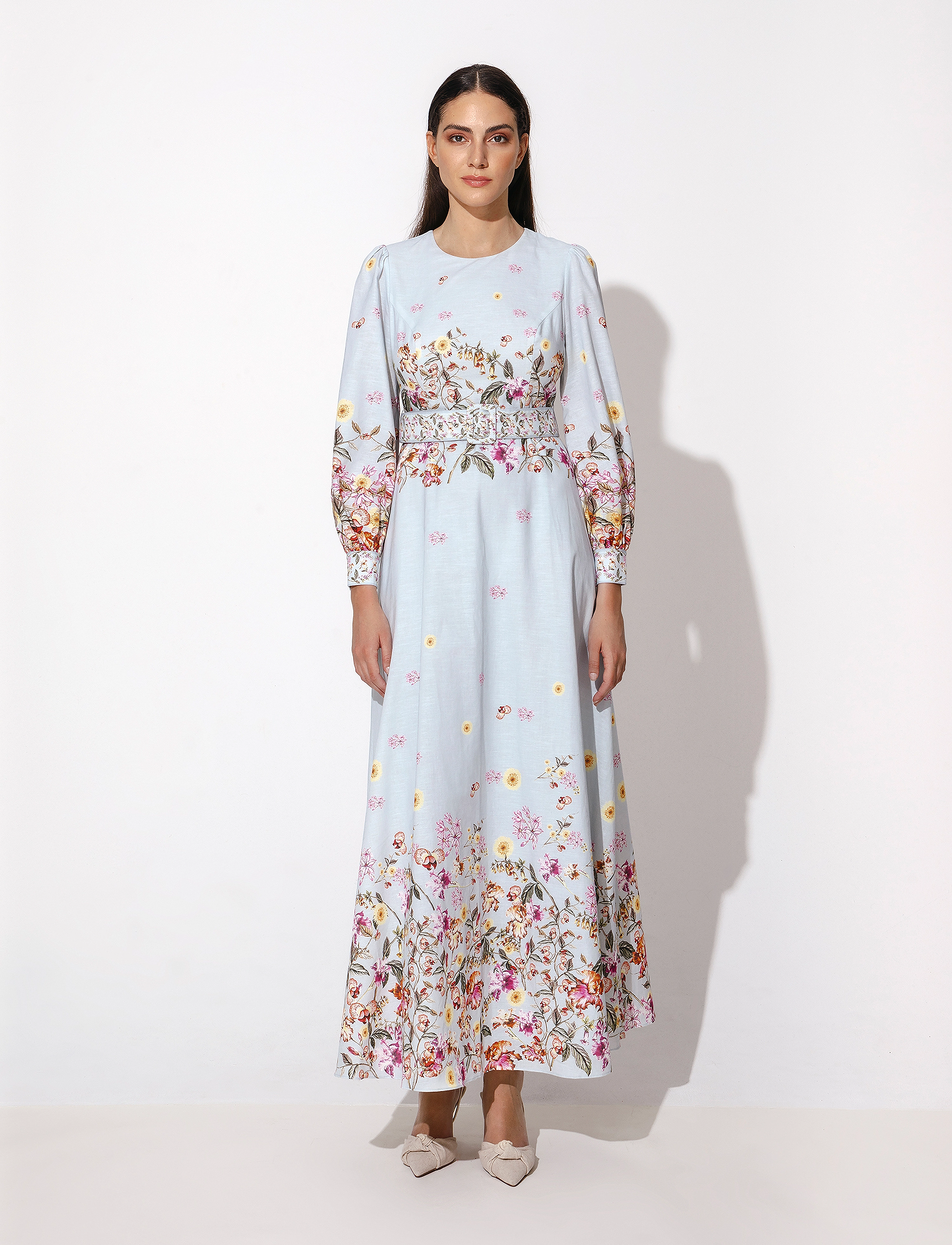 Malina - Josephine dress - soft floral sky blue - 2