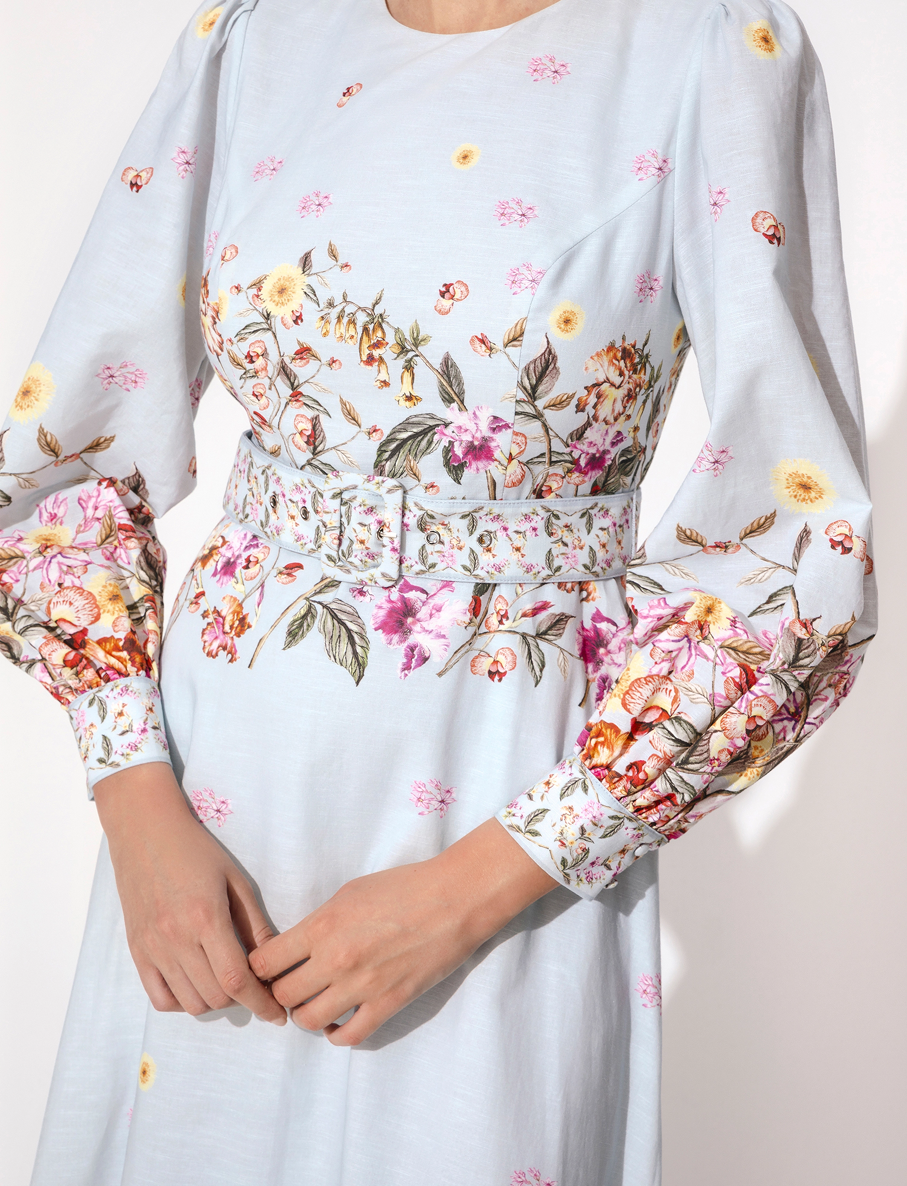 Malina - Josephine dress - soft floral sky blue - 3