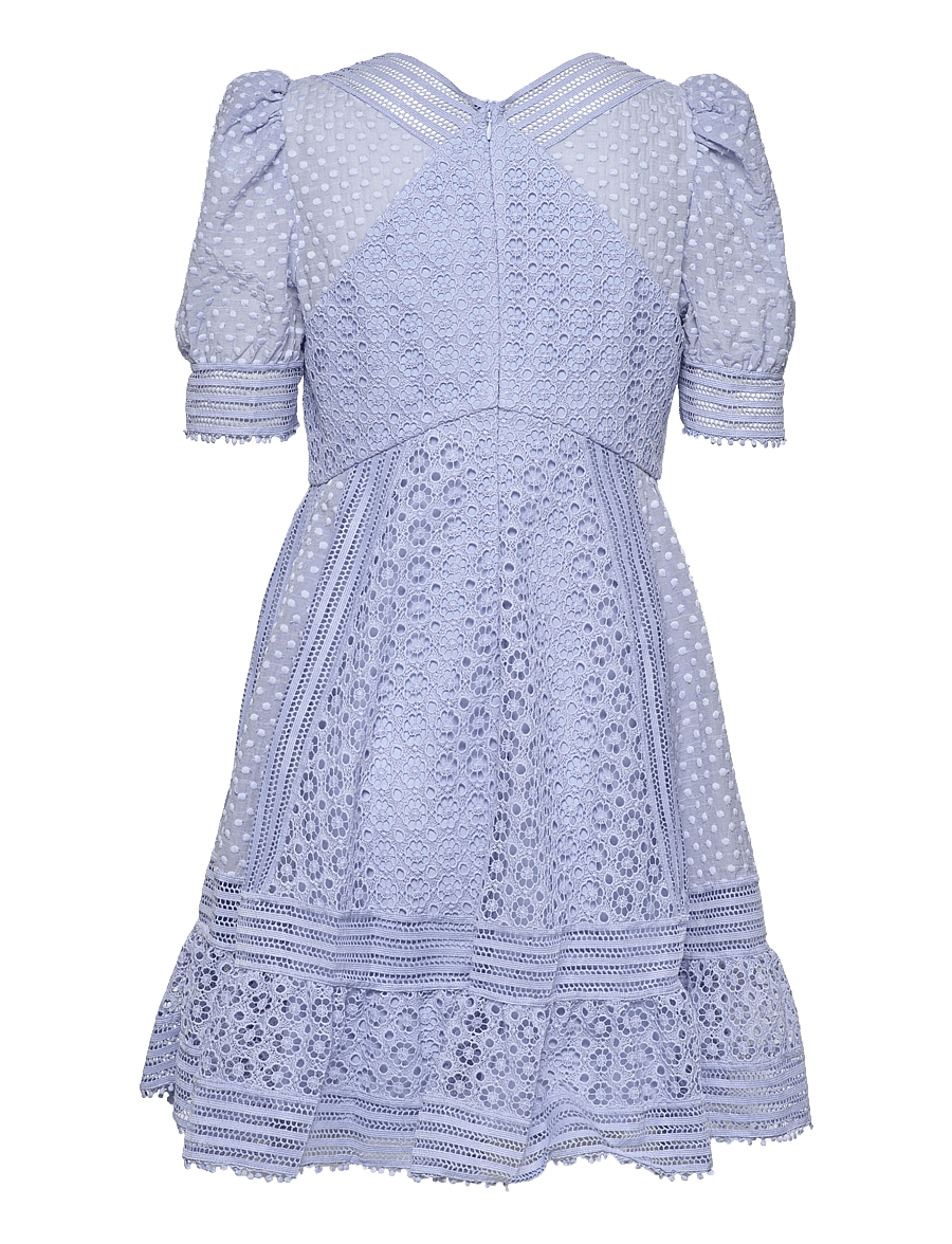 Malina - Abby short sleeve mini dress - blue wave - 1
