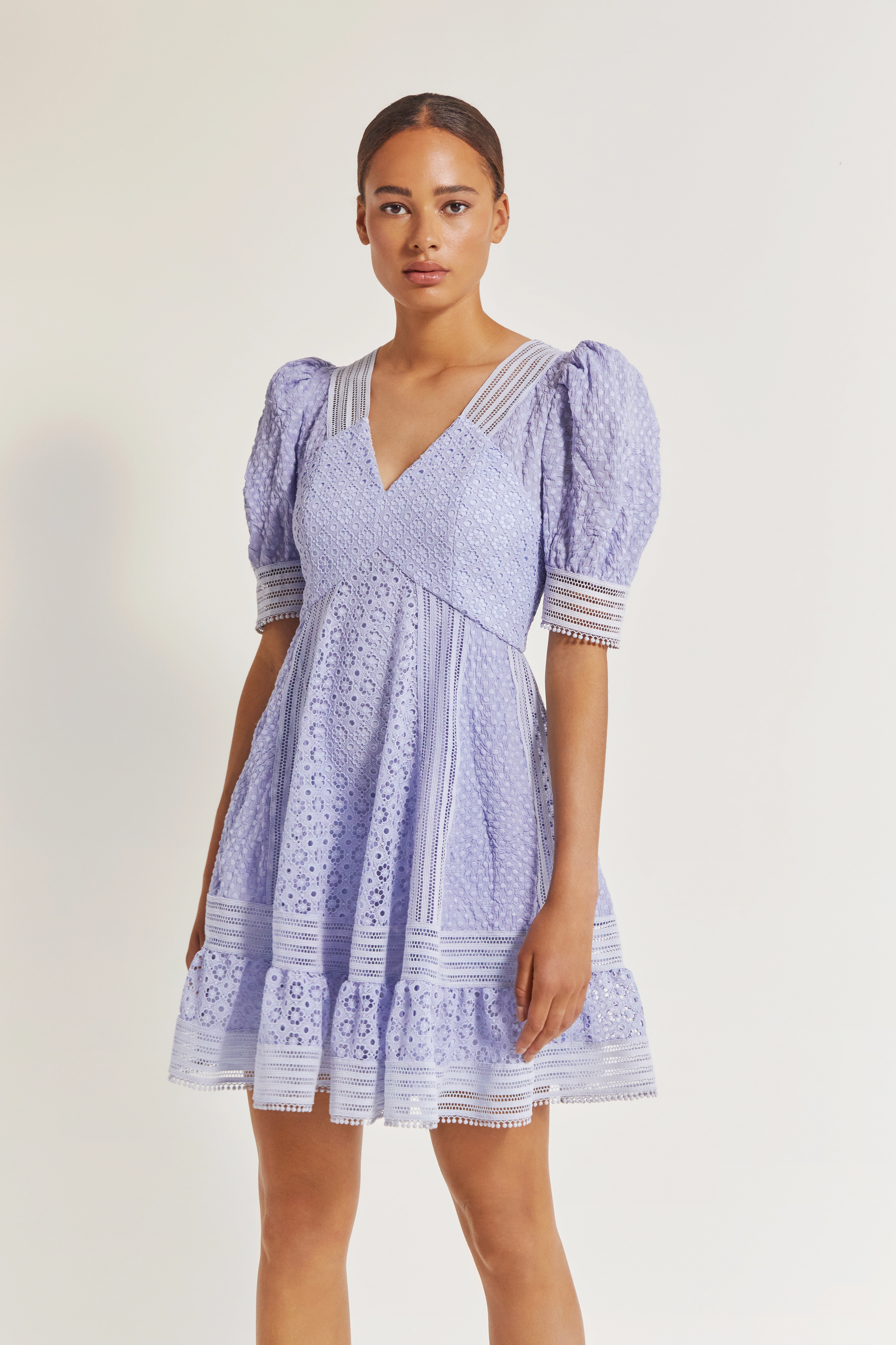Malina - Abby short sleeve mini dress - blue wave - 2