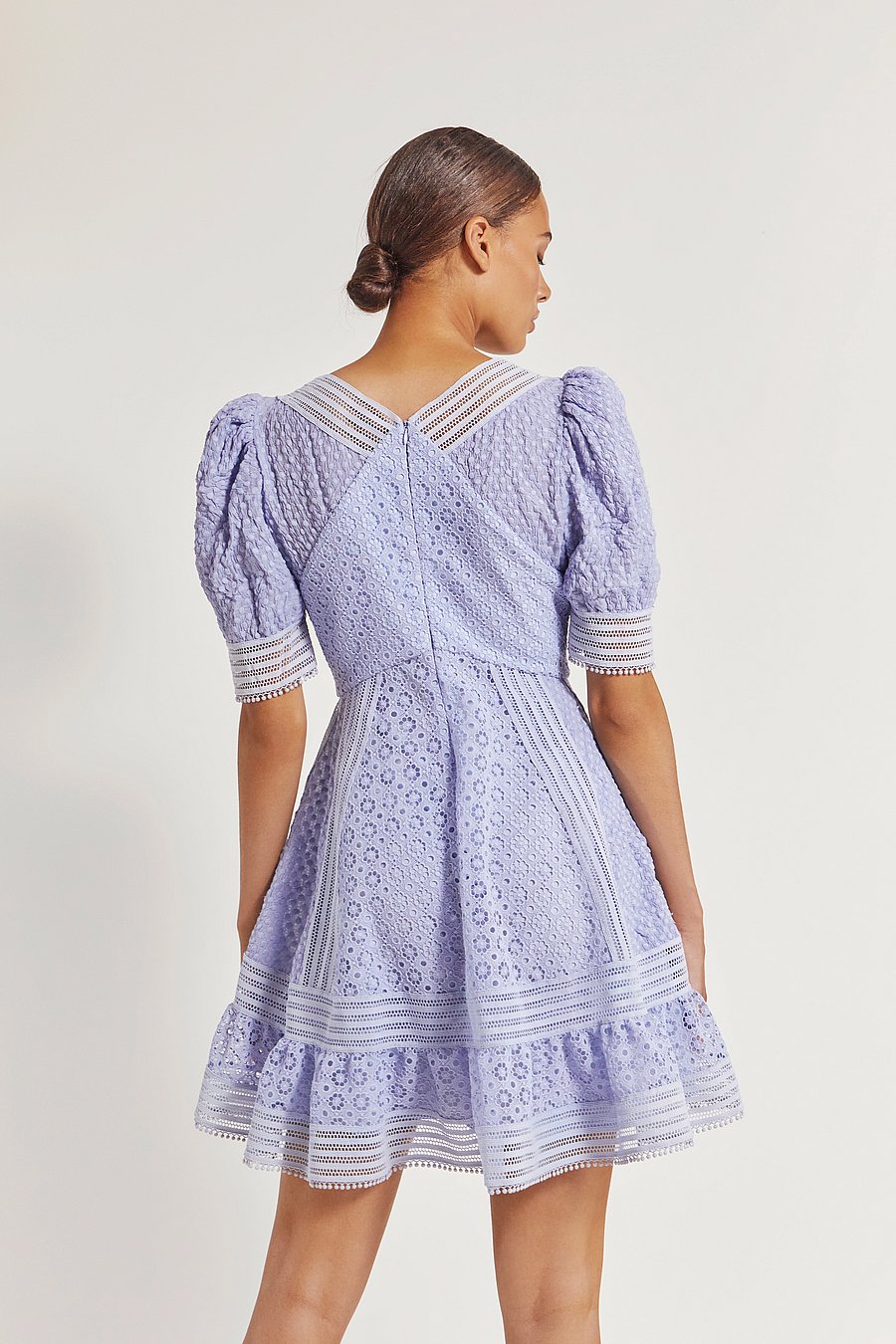 Malina - Abby short sleeve mini dress - blue wave - 3