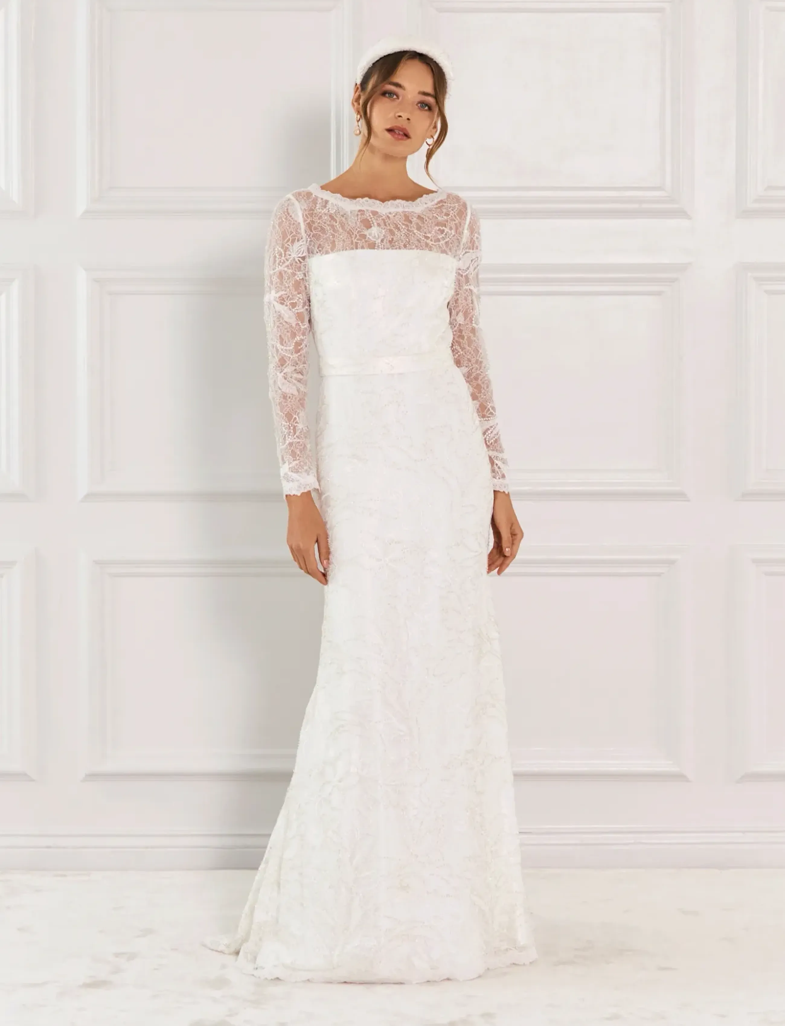 Malina Daniela beaded gown - Maxi kjoler - IVORY / white