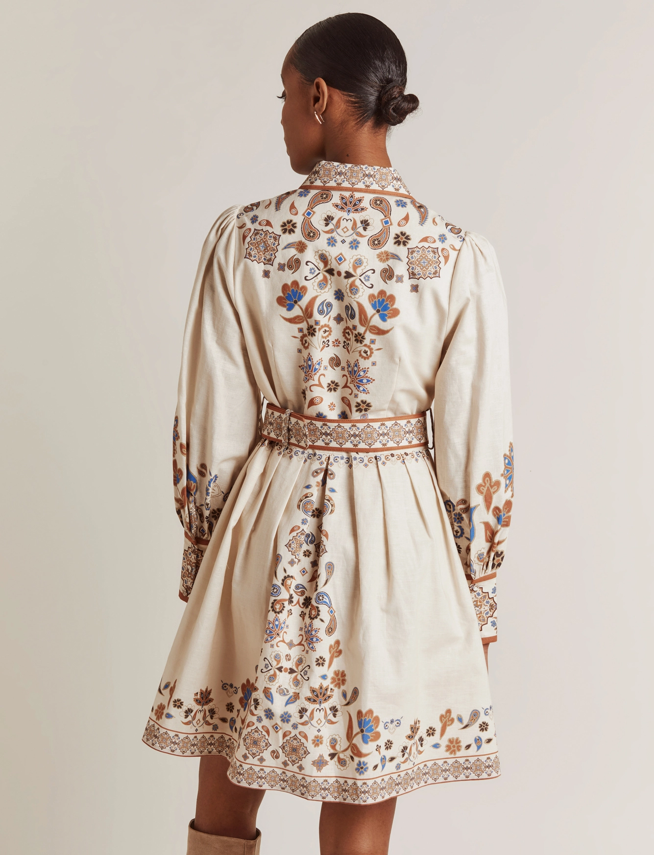 By Malina - Mathilde Dress - fall paisley marble - 3