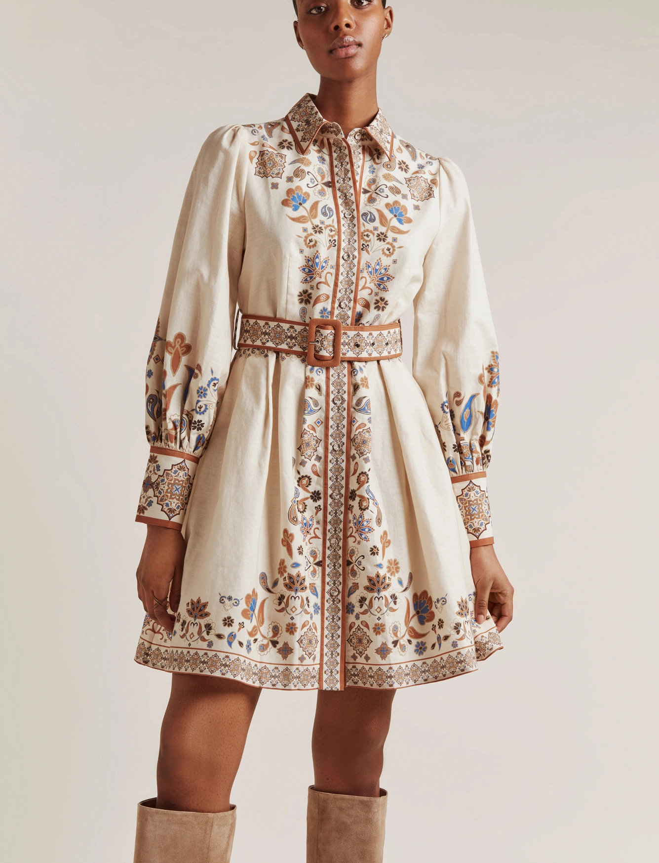 By Malina - Mathilde Dress - fall paisley marble - 4